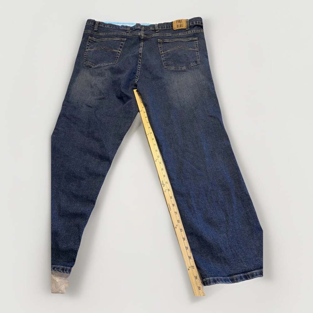 Y2K Full Blue Men’s Jeans 46x29 Relaxed Fit Straight Leg Blue Denim 100% Cotton